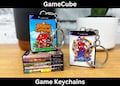Mini Gamecube Game Case Keychain, Retro Nintendo Case Cover Art, Miniature Game Cube Gaming, Birthday Party Key Ring, 3D GC Mario Gamer Gift product logo