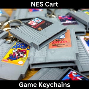 ミニ NES ゲーム カート キーチェーン、レトロ カートリッジ カバー アート、ミニチュア ニンテンドー エンターテイメント システム ゲーム、誕生日パーティー キーリング、ゲーマー ギフト
