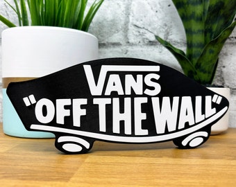 Letrero de exhibición del logotipo de Vans, zapatos fuera de la pared, decoración de letreros, accesorios de ropa, zapatillas, skate, snowboard, BMX, surf, deportes de acción