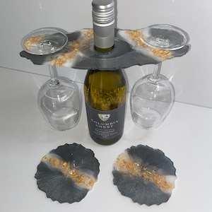 Personalized Resin Wine Glass Caddy: Custom Wine Bottle Holder