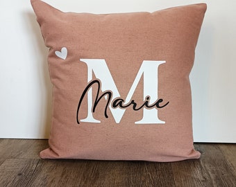 Pillow personalized with name and heart, name pillow