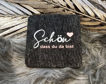 Felt coaster personalized with text or desired name