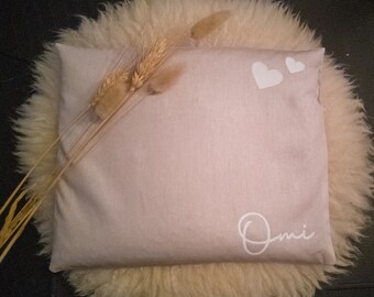 Heat pad personalized with name and heart