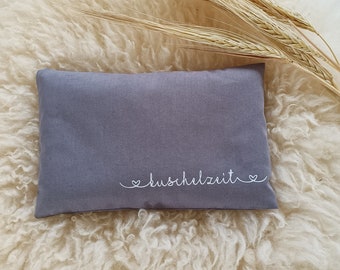 Mini grain pillow "Cuddle time", pocket warmer with text, heat pad with writing, grain bag