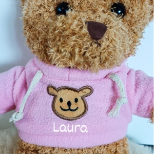 Teddybär mit rosa Pulli und Name