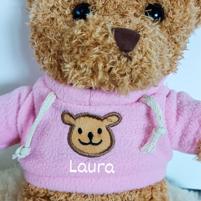 Teddybär mit rosa Pulli und Name