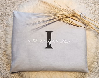 Personalized grain pillow with name / text / capital letter / heat pad