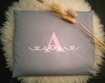 Personalized heat pad with name capital letter, grain pillow