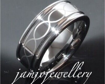 Atemberaubender Wolframcarbid Infinity Bandring verfügbar in 6 mm oder 8 mm