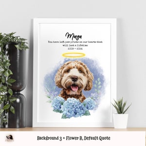 Gift for a Dog Passing Dog Memorial Portrait with Halo Pet Memory of a pet Loss of a Dog Gift Dog Parent Gift Dog Remembrance Gift for Her