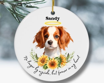 Custom Dog Ornament with Halo Ring Dog Memorial Ornament Pet Sympathy Gift  Dog Keepsake Pet Bereavement Gift for Best Friends Dog Mom Gift