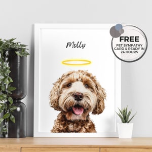 Loss of Pet Gift Portrait Custom Dog Memorial Gift from Photo Loss of Cat Gift Idea Pet Passing Gift Digital Personalized Loss of Dog Frame