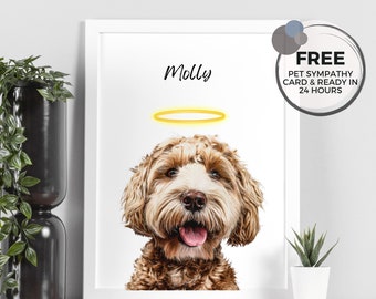Presentporträtt för förlust av husdjur Anpassad minnesgåva för hund från foto Presentidé för förlust av katt Dödsfallsgåva för husdjur Digital personlig ram för förlust av hund