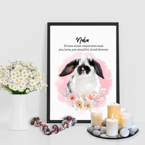 Pet Memorials Portrait from Photo Bunny Art Bunny Memorial Gift Rabbit Portrait Custom Rabbit Lovers Gift Christmas Gift Pet Loss Gift