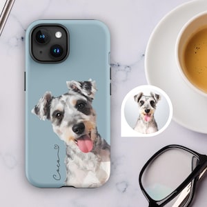Custom Pet Face Phone Case Personalized Gift for Boyfriend Dog Dad Gift for Girlfriend Gift for Husband Dog Face Tough iPhone 15 Pro Case
