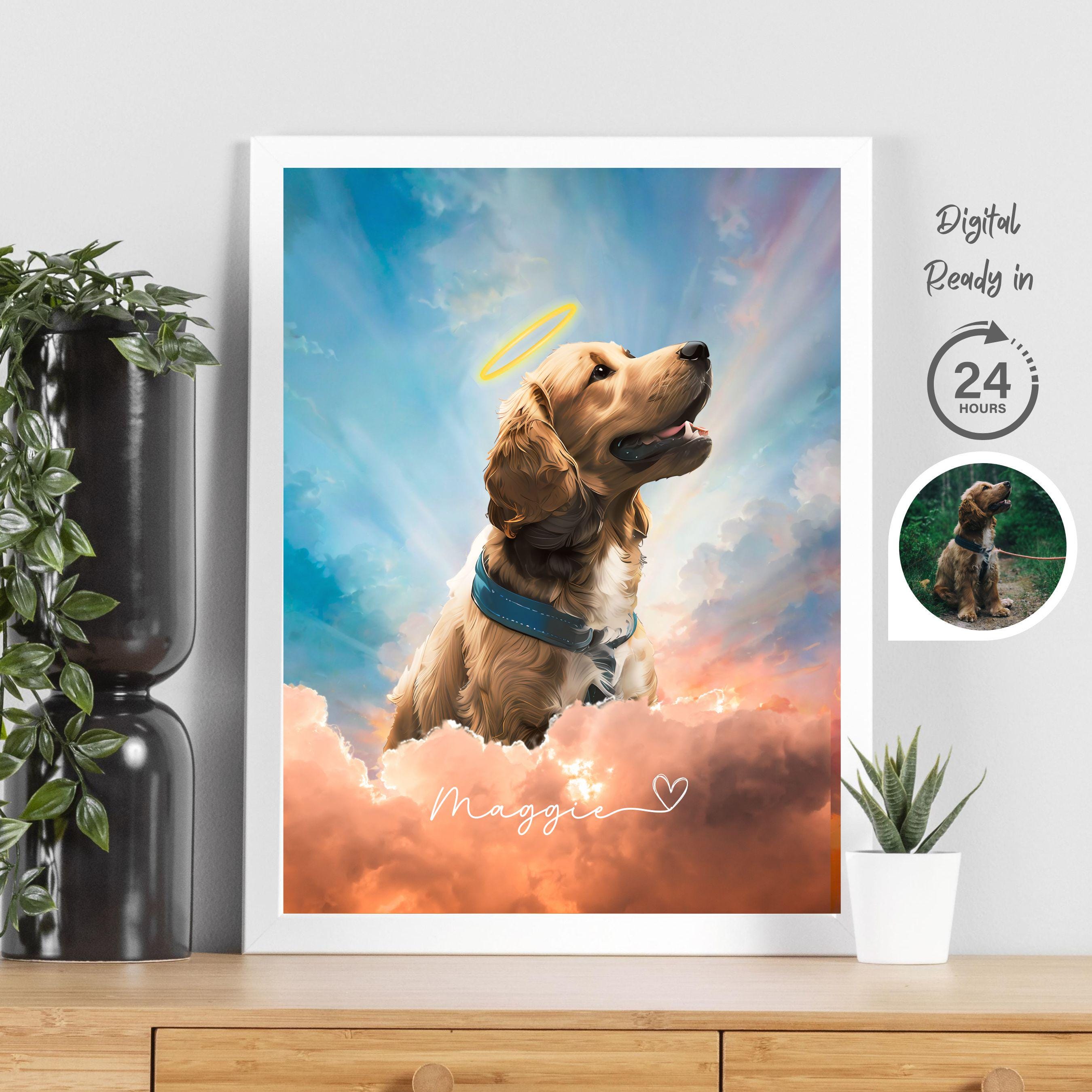 レトリバー Dog Loss Gift Angel Wings Pet Portrait Custom in Memory of