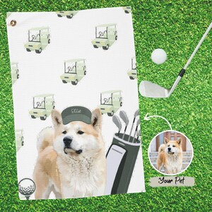 Personalized Dog Golf Towel Christmas Gift For Pet Lovers Gift for Dog Lovers and Golfer Gift for Husband Gift for Boyfriend Golf Lover