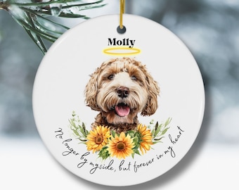 Custom Dog Memorial Ornament with Halo Ring Dog Loss Gift Cat Loss Gift Christmas Dog Ornament Personalized Dog Ornament Memorial Dog Mom