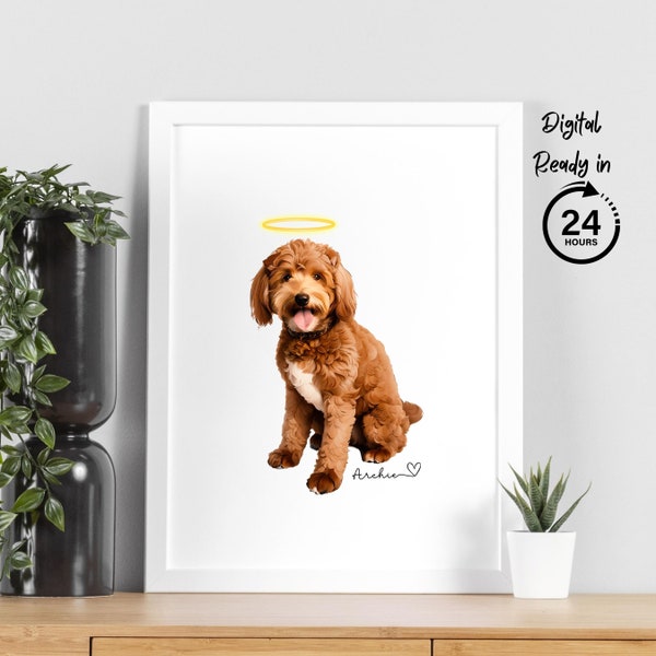 Pet Loss Art Dog Loss Gift Painting In Memory of Pet Portrait Pet Condolence Gift  for Dog Owners Gift for Family Pet Gift for Best Friends