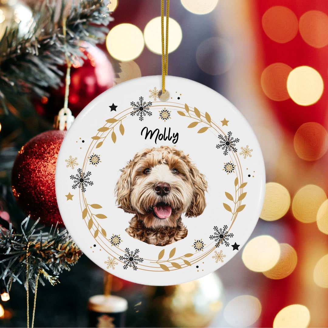 Custom Dog Christmas Ornament From Photo Personalized Pet Portrait ...