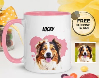 Pet Portrait Mug Personalized Custom Dog Mug Customizable Mug Coffee Mug Cat Mom Mug Dog Mom Mug Valentines Gift for Dog Lovers