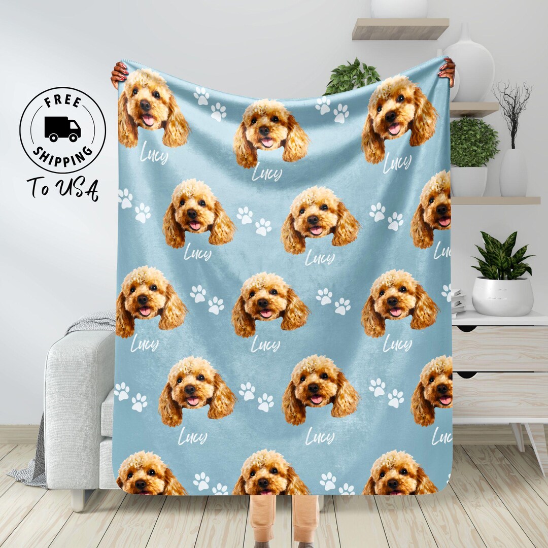 Personalized Dog Blanket With Name | Custom Photo Blanket for Dog ...