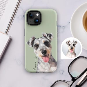 Personalized Dog Phone Case Using Dog Photo + Name Custom Cat Face Phone Case Pet Portrait Phone Case iPhone 16 Pro Case Christmas Gift