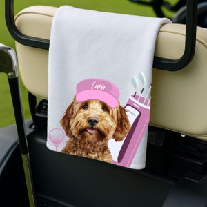 Dog Mom Gift Golf Towel Using Pet Photo Dog Face Towel Pet Sports Towel Golfer Gift for Her Golf Towels Women Dog Lovers Christmas Gift