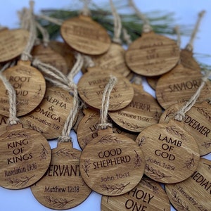 Names of Jesus Ornaments, Advent ornaments, Names of Jesus advent, Scripture advent ornaments