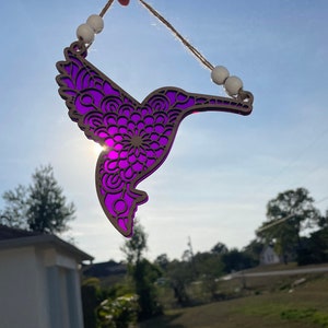 Hummingbird suncatcher, Hummingbird decor, window suncatcher