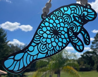 Manatee Suncatcher, Manatee gift, Window suncatcher, Sea Life decor