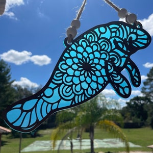 Manatee Suncatcher, Manatee gift, Window suncatcher, Sea Life decor