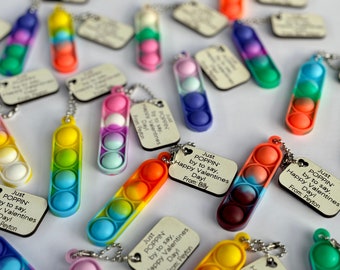Personalized Pop It Keychain Valentines: Classroom Gifts