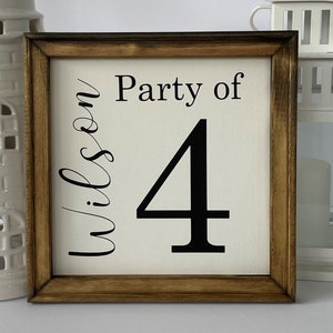 Personalized family sign, Party of family number sign, new mom gift, baby announcement, home decor trends, baby trends, party of 5 Bild 1