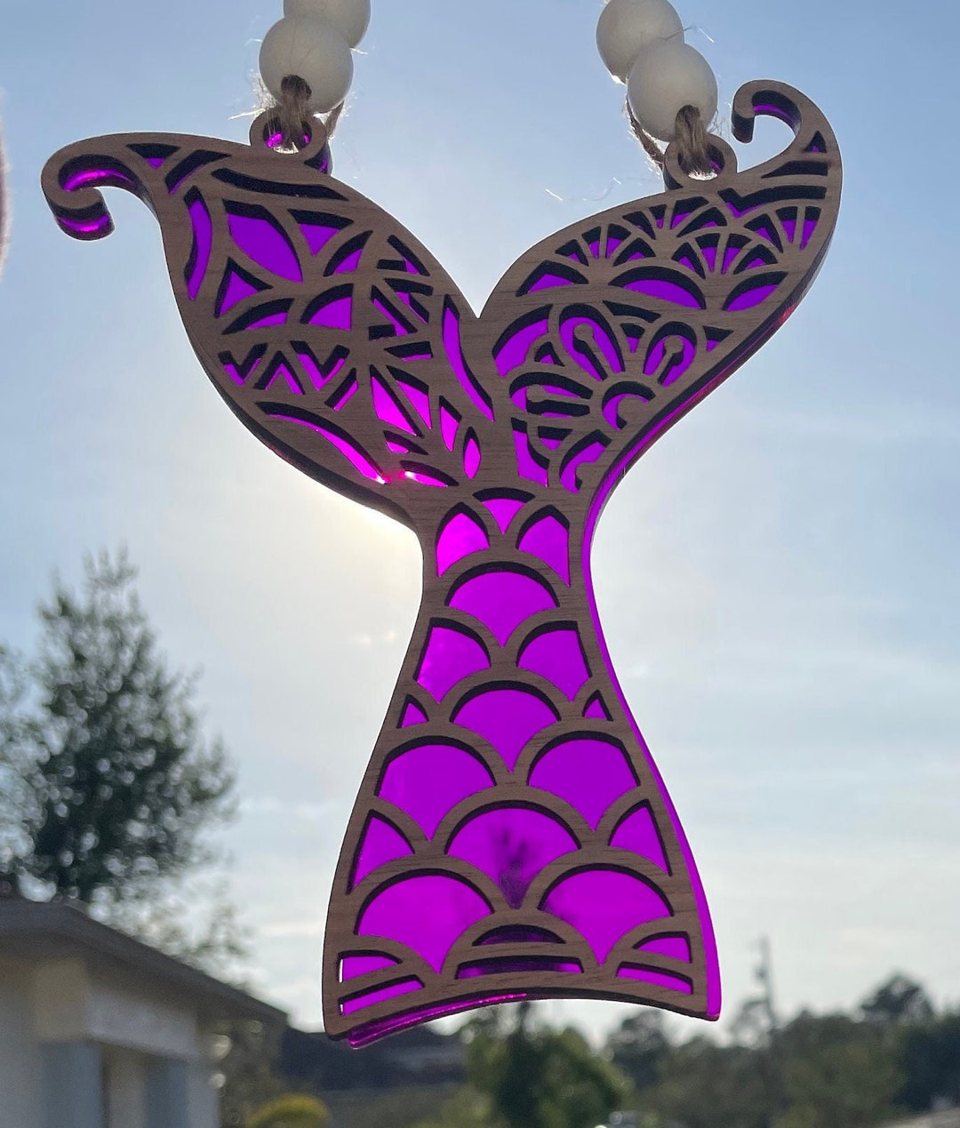 Mermaid Tail Suncatcher Mermaid Decor Mermaid Suncatcher Etsy