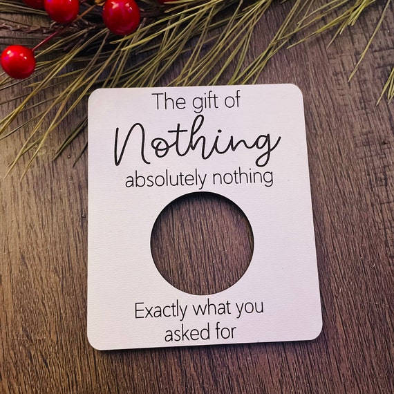 Funny Christmas Gift, the Gift of Nothing, Gag Gift 