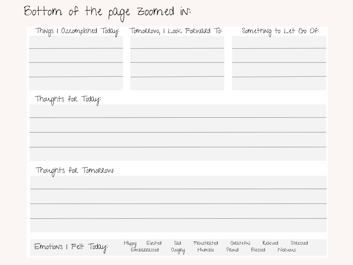 Digital Gratitude Journal Printable PDF Can Use in Goodnotes Fillable