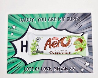 Daddy your my hero chocolate board, Father’s Day, gift, personalised