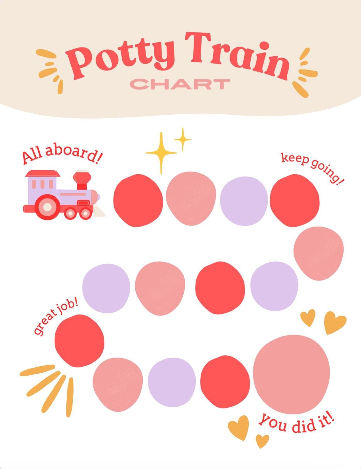 Train Themed | Potty Training Printable Weekly Chart | 8.5"x11"