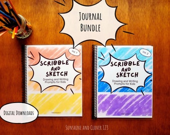 Printable Write and Draw Journal Bundle Kids Daily Journal Printable Writing Activities for Children Guided Journal Prompts Writing Prompts