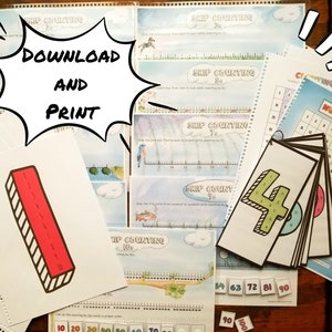 Skip Counting Worksheets, 2nd Grade Math Activities, Second Grade Homeschool Printable, 1st Grade Math, Kindergarten Math, Homeschool Math