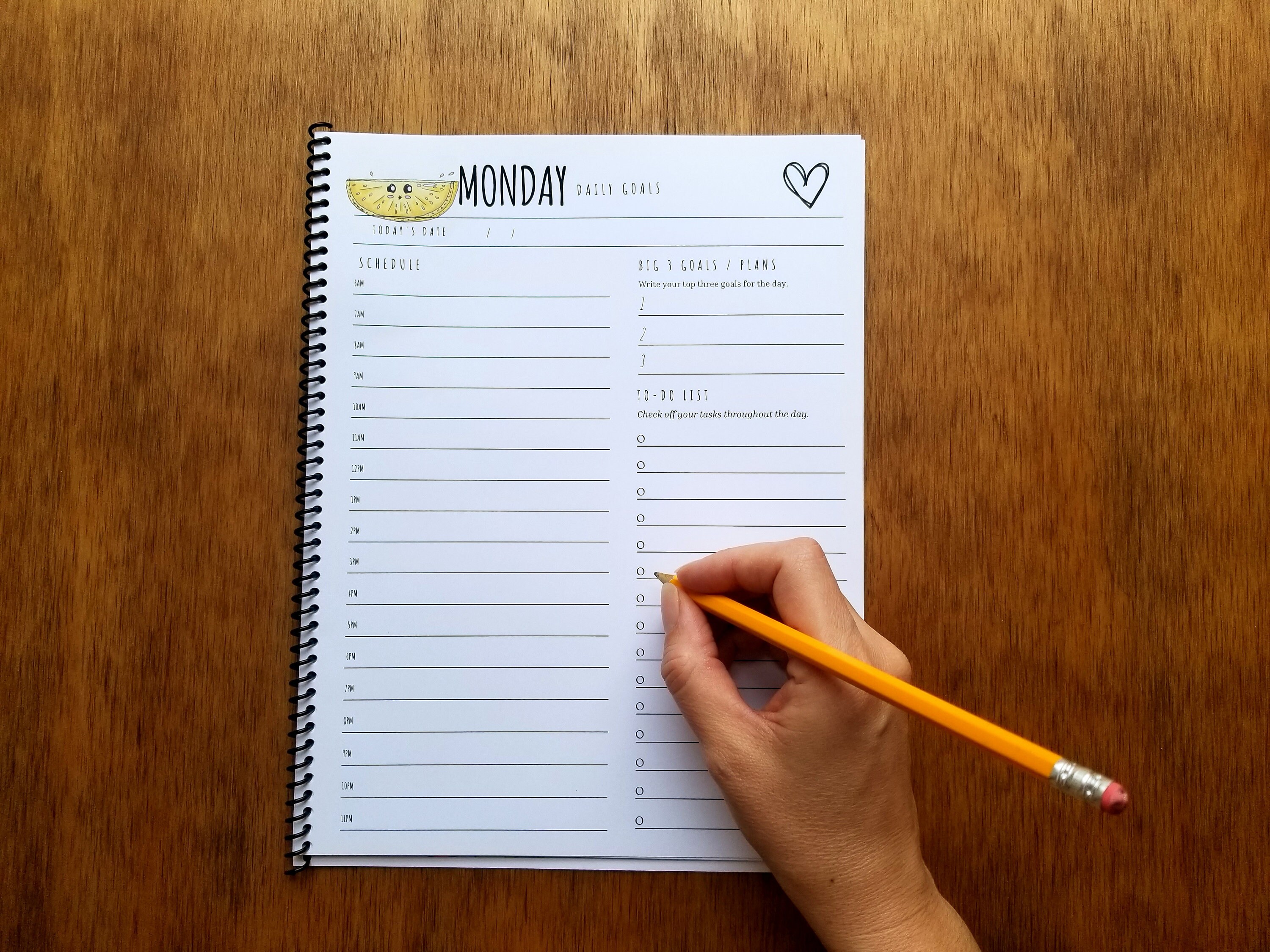 Printable Daily Planner, Kawaii Style Planner, Hourly Planner ...