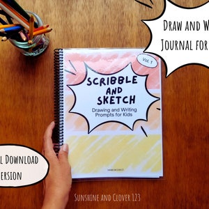 Diario imprimible para niños con indicaciones para escribir y dibujar, volumen 1, indicaciones para escribir para niños, indicaciones para llevar un diario diario para niños