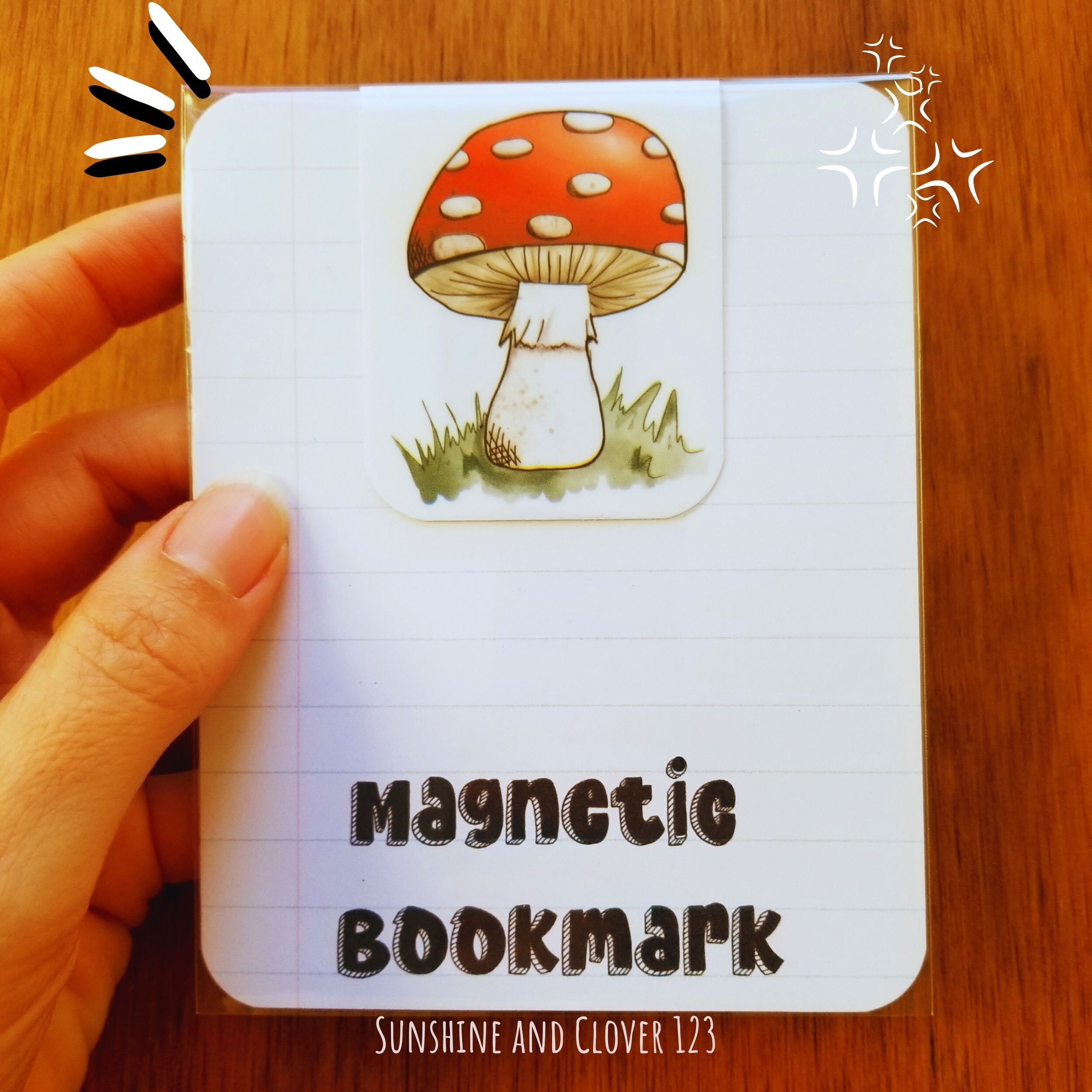 Magnetic Bookmark Green Mushroom - Sunshine and Clover 123