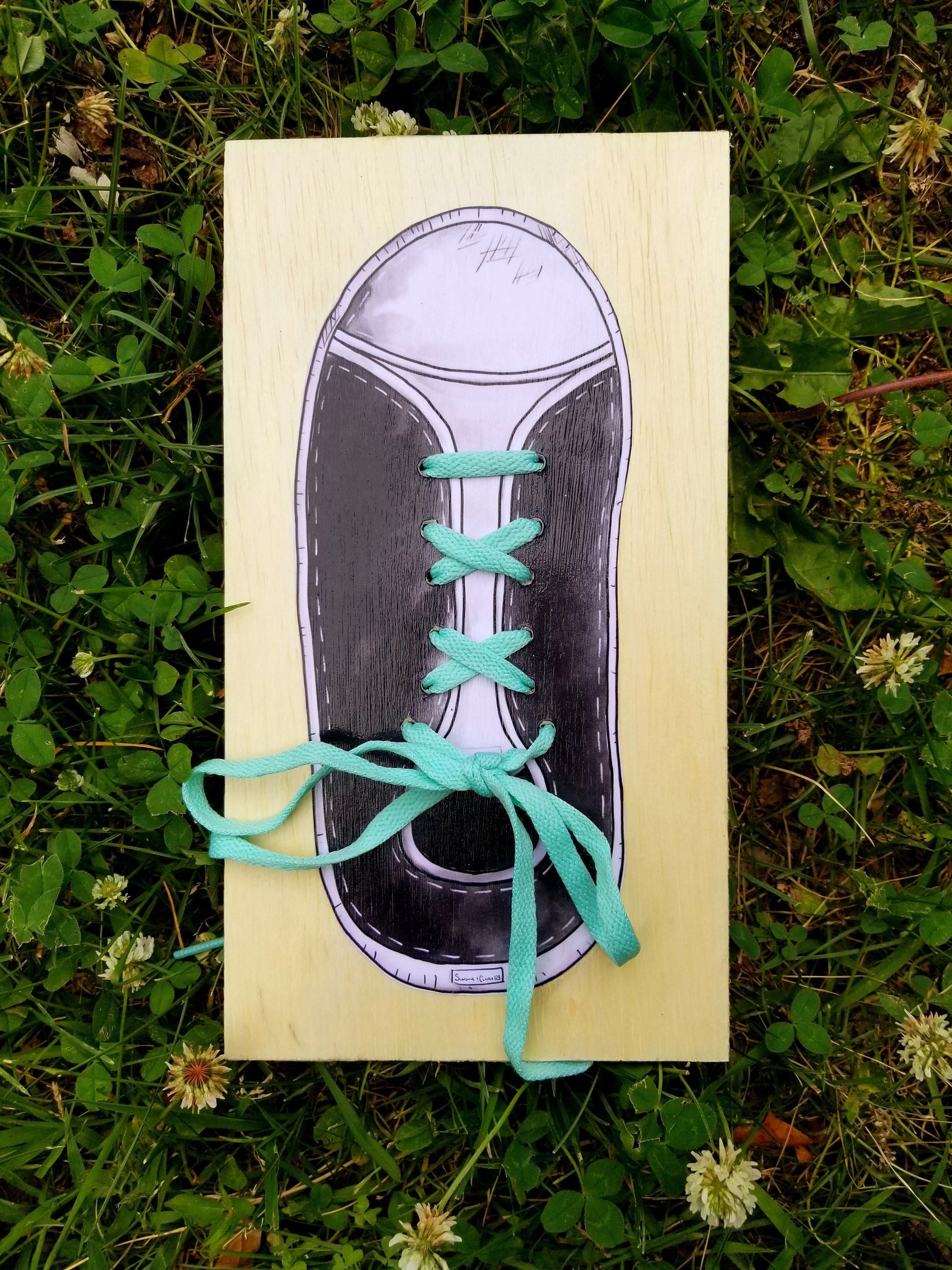 thumbnail image 2 of Shoe Tie Practice For Kids 2-Pack Wooden Shoelace Practice Boards - Toddler Learning Toys For Fine Motor Skills Shoe Tying Training Board 2 of 10