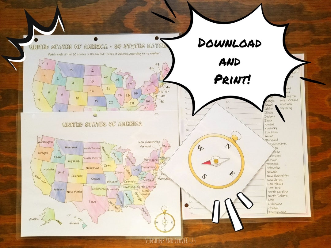 50 States Homeschool Printables USA Educational Printable - Etsy