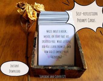 Journal Prompt Cards for Self Reflection Printable Writing Prompts for All Ages Mindfulness Journaling Prompt Cards Printable Journal Prompt