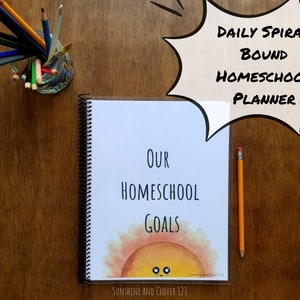 Daily Homeschool Planner Homeschool Scheduler Homeschool Organizer Hourly Planner for Homeschoolers Daily Spiral Bound Homeschool Planner