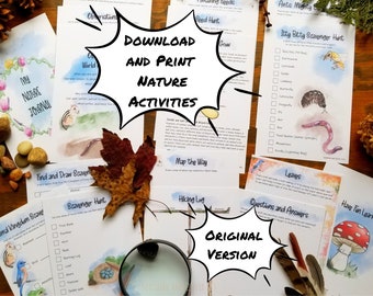 Nature Journal for Kids, Printable Nature Booklet, Charlotte Mason Nature Study, Spring Outdoor Activity, Nature School, Scavenger Hunts