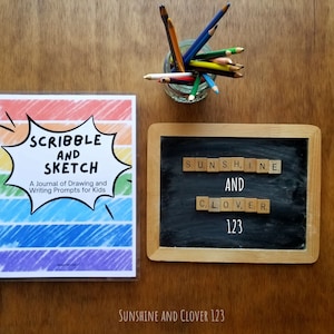 Printable journal with writing prompts for kids by Sunshine and Clover 123.